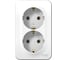 Двойная розетка Systeme Electric BLANCA открытой установки, с заземлением, без шторок, белый BLNRA010211 1