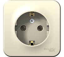 Розетка Systeme Electric BLANCA открытой установки, с заземлением, без шторок, молочный BLNRA010112