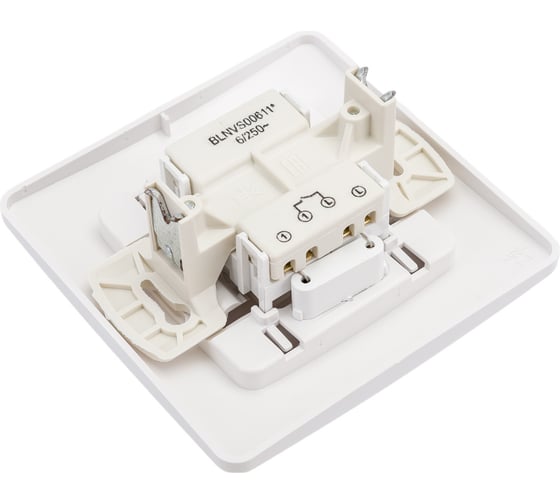 1-клавишный выключатель с подсветкой Systeme Electric BLANCA скрытой установки, 6А, 250B, белый BLNVS006111