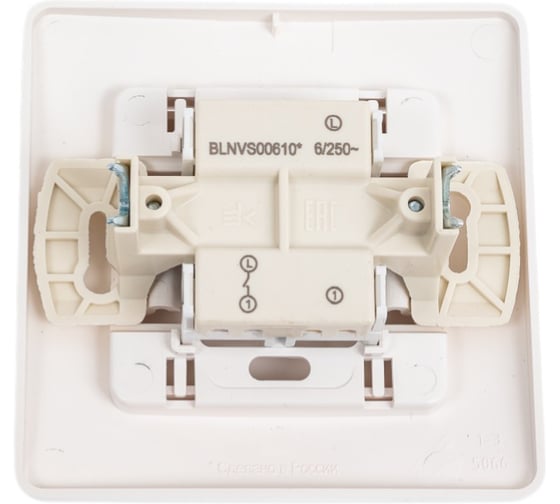 1-клавишный выключатель Systeme Electric BLANCA скрытой установки, 6А, 250B, молочный BLNVS006102