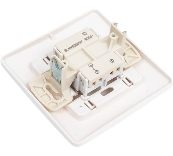 1-клавишный выключатель Systeme Electric BLANCA скрытой установки, 6А, 250B, молочный BLNVS006102