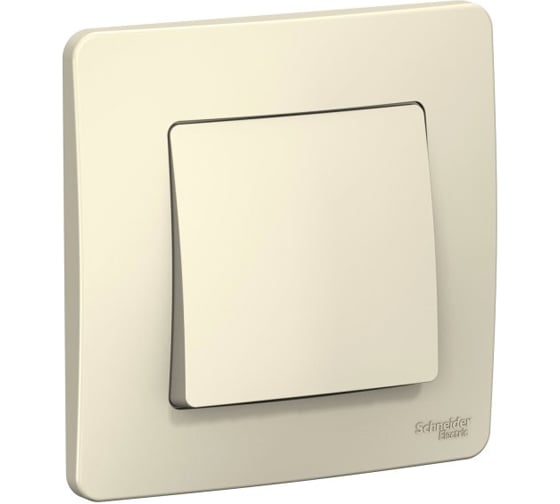 1-клавишный выключатель Systeme Electric BLANCA скрытой установки, 6А, 250B, молочный BLNVS006102