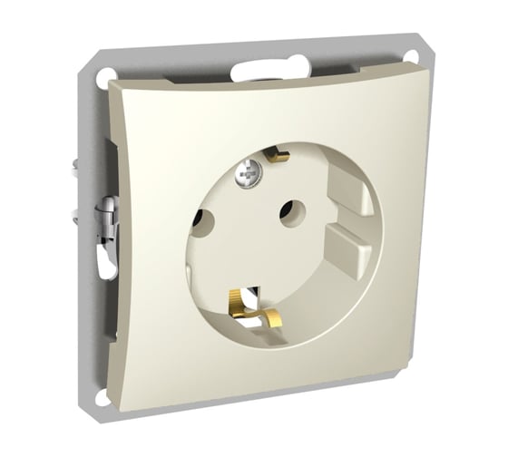 Розетка Systeme Electric ДУЭТ с заземлением, 16А, бежевый SE WDE000243