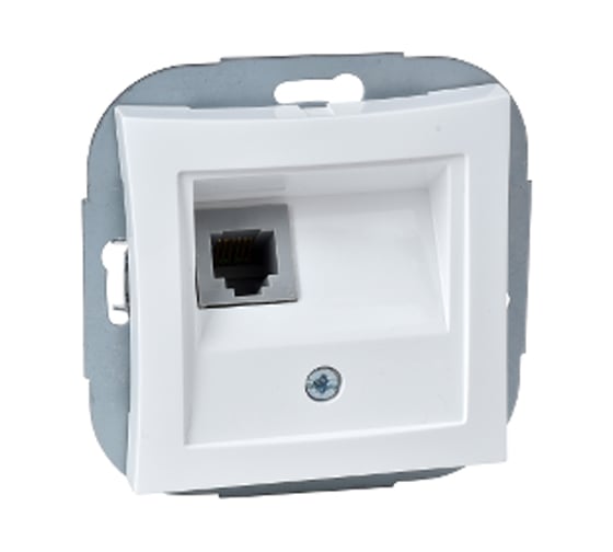 Телефонная розетка Systeme Electric ДУЭТ RJ11, белый WDE000181