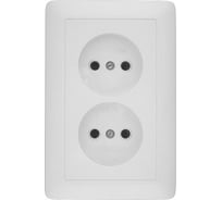 2-я розетка Systeme Electric ПРИМА скрытой установки, без заземления, без шторок, 16А, 250В, белый RS16-211-B