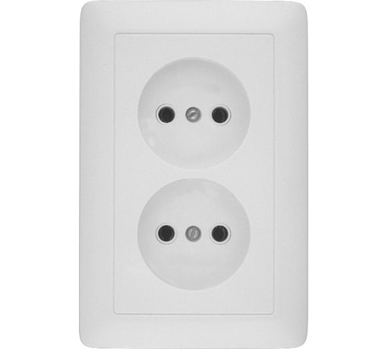 2-я розетка Systeme Electric ПРИМА скрытой установки, без заземления, без шторок, 16А, 250В, белый RS16-211-B