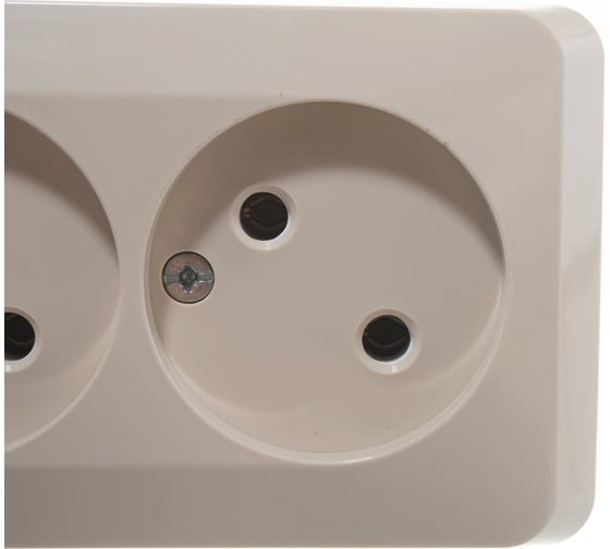 Тройная розетка Systeme Electric ЭТЮД, O/У без заземления, без шторок, 16А 250B кремовый PA16-009K