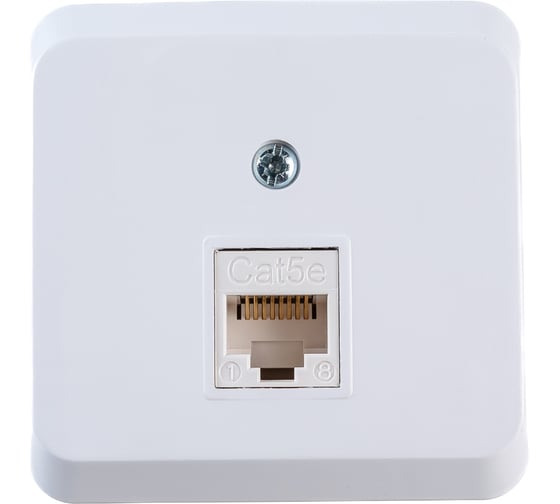 Компьютерная розетка Systeme Electric ЭТЮД, О/У RJ45, категория 5е, белый KOMA-001B