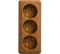 Тройная розетка Systeme Electric ЭТЮД О/У, с заземлением, со шторками, 16А, 250B, БУК PA16-012T