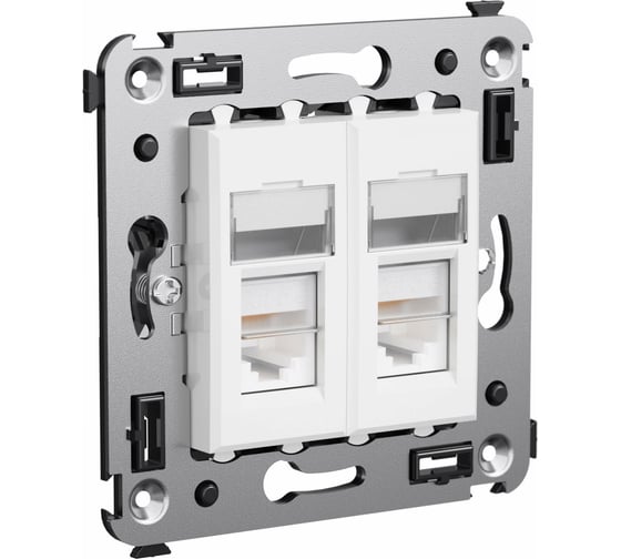 Двойная розетка DKC Avanti RJ45, в стену, категория 5e, Белое облако 4400464