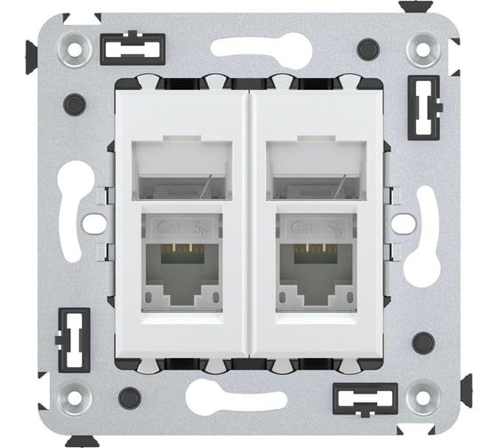 Двойная розетка DKC Avanti RJ45, в стену, категория 5e, Белое облако 4400464