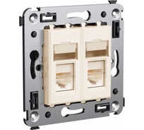 Двойная розетка DKC, Avanti RJ45 в стену, 5e, ванильная дымка 4405464