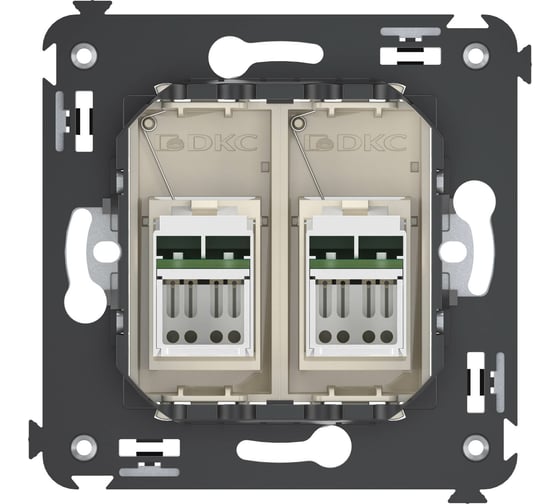 Двойная розетка DKC, Avanti RJ45 в стену, 5e, ванильная дымка 4405464