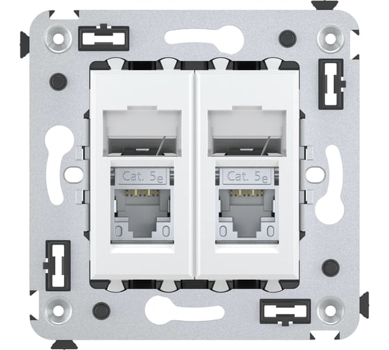 Двойная экранированная розетка DKC Avanti, Белое облако, RJ45, в стену, 5e 4400364