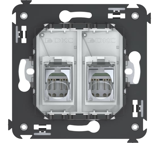 Двойная экранированная розетка DKC Avanti, Белое облако, RJ45, в стену, 5e 4400364