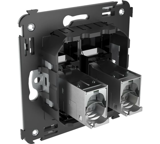 Двойная экранированная розетка DKC, Avanti, черный квадрат, RJ45, в стену, 5e 4402364