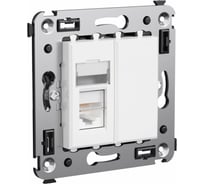 Одинарная розетка DKC Avanti, Белое облако, RJ45, в стену, 5e 4400463