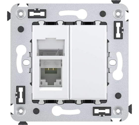 Одинарная розетка DKC Avanti, Белое облако, RJ45, в стену, 5e 4400463