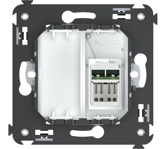 Одинарная розетка DKC Avanti, Белое облако, RJ45, в стену, 5e 4400463