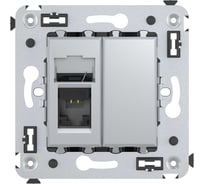 Одинарная розетка DKC, Avanti, закаленная сталь, RJ45, в стену, 5e 4404463