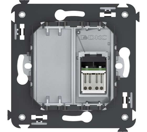 Одинарная розетка DKC, Avanti, закаленная сталь, RJ45, в стену, 5e 4404463