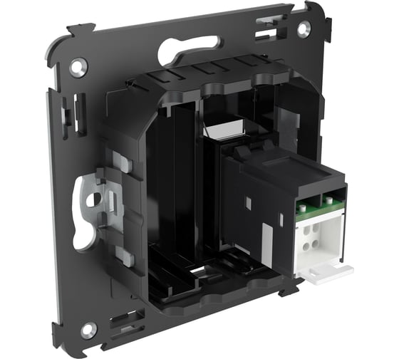 Одинарная розетка DKC, Avanti, черный квадрат, RJ45, в стену, 5e 4402463