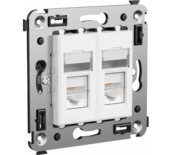 Двойная розетка DKC, Avanti, Белое облако, RJ45, в стену, категория 6 4400294 1