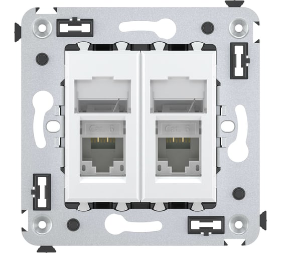 Двойная розетка DKC, Avanti, Белое облако, RJ45, в стену, категория 6 4400294