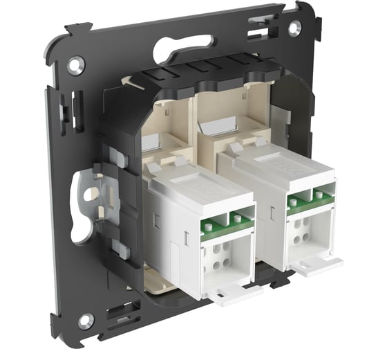 Двойная розетка DKC Avanti, Ванильная дымка, RJ45, в стену, категория 6 4405294