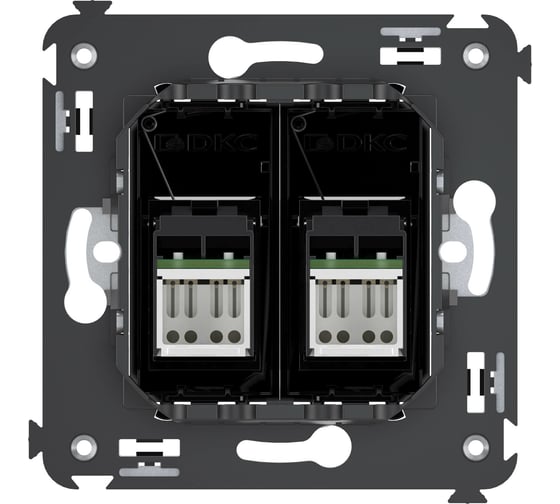 Двойная розетка DKC, Avanti, Черный квадрат, RJ45, в стену, категория 6 4402294