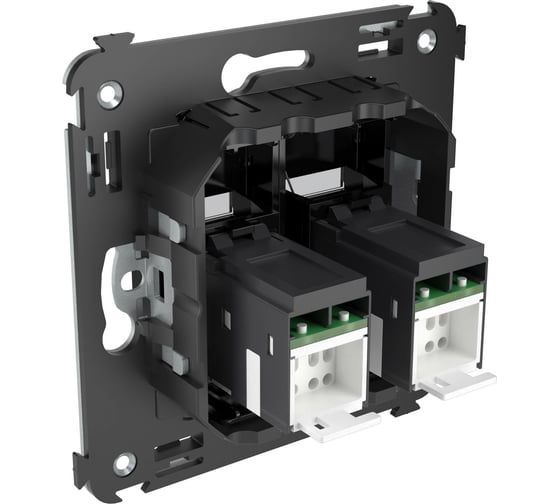 Двойная розетка DKC, Avanti, Черный квадрат, RJ45, в стену, категория 6 4402294