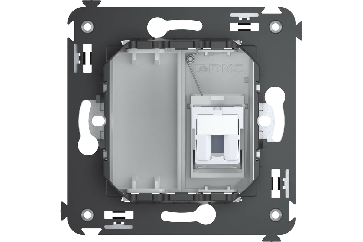 Одинарная телефонная розетка DKC, Avanti, белое облако, в стену 4400313 ...