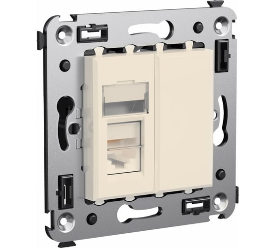 Одинарная компьютерная розетка DKC, Avanti, ванильная дымка, RJ45, категория 5e 4405463