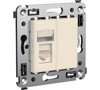 Одинарная телефонная розетка DKC, RJ12 Avanti, ванильная дымка, в стену 4405313