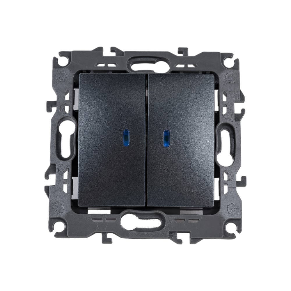 Двойной выключатель ЭРА 12110512 с подсветкой, 10АХ250В, IP20, 12 ...