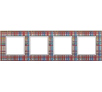 Рамка на 4 поста ЭРА Elegance 14510400, стекло, прозрачный/белый, 5/25/1200 Б0034523