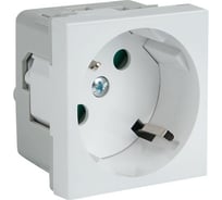 Розетка EKF 45х45 PRO, с заземлением, белая, 45 град E6MR16-028-10-45