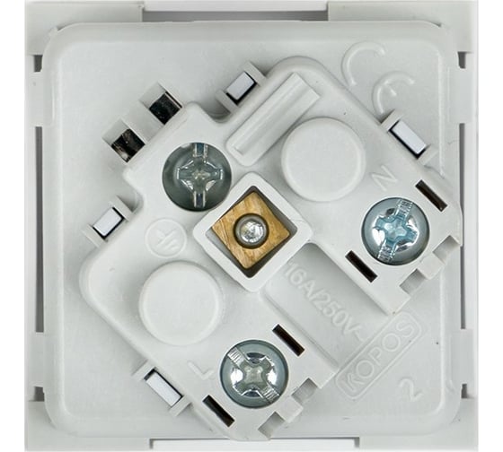 Розетка EKF 45х45 PRO, с заземлением, белая, 45 град E6MR16-028-10-45