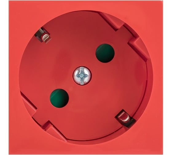 Розетка EKF 45х45 PRO, с заземлением, красная, 45 град E6MR16-028-70-45