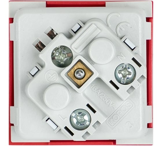Розетка EKF 45х45 PRO, с заземлением, красная, 45 град E6MR16-028-70-45