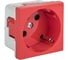 Розетка EKF 45х45 PRO, с заземлением, красная, 45 град E6MR16-028-70-45 1
