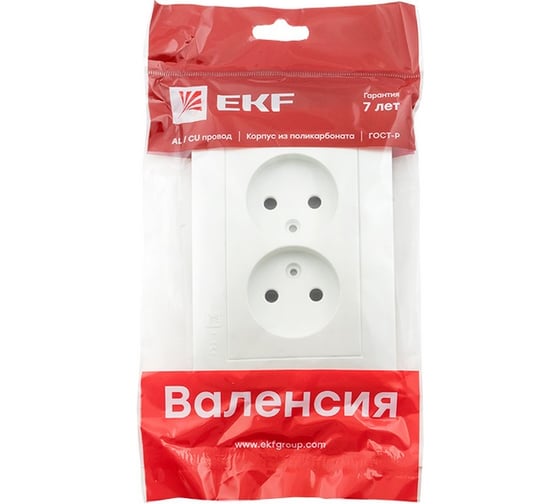 Лицевая панель 2-местной розетки EKF Валенсия без заземления 10А жемчуг с защитными шторками PROxima ESR10-L-102-50