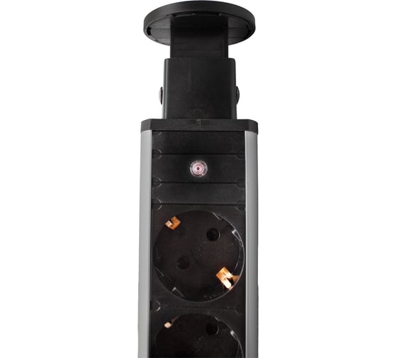 Выдвижная встраиваемая розетка Mebax 105S (J) 3 секции Чёрный Механический d=60мм 00-00002895