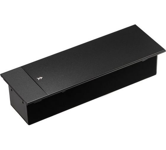 Выдвижная встраиваемая розетка Mebax JX (Slide Top) 2 секции Чёрный 280х100х63мм RJ-45 + 2 USB (с каб.пит.) 00-00002891