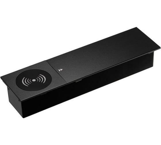 Выдвижная встраиваемая розетка Mebax JX (Slide Top) 2 секции Чёрный 350х100х63мм RJ-45 + 2 USB беспр.зарядка (с каб.пит.) 00-00002893