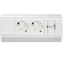 Блок розеток Mebax накладной LK-BN1402 2 секции Белый 1 USB + 1 type C 00-00002870