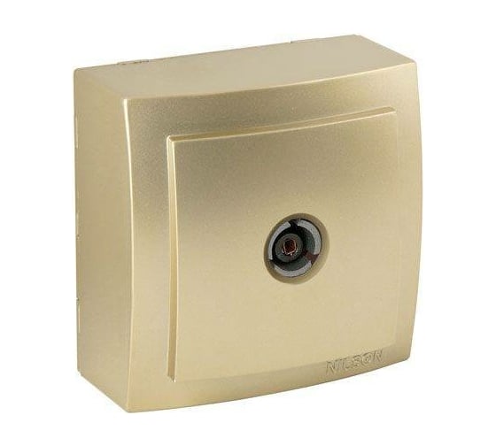 Проходная ТВ розетка NILSON 1ОП, 11dB, золото, Themis metallic 26151032