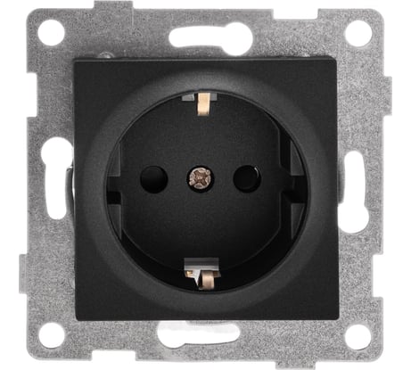 Механизм розетки GUSI ELECTRIC Ugra 1-ой с/з с з/ш, скрытая установка, 16А, 250В, графит С11Р4-010
