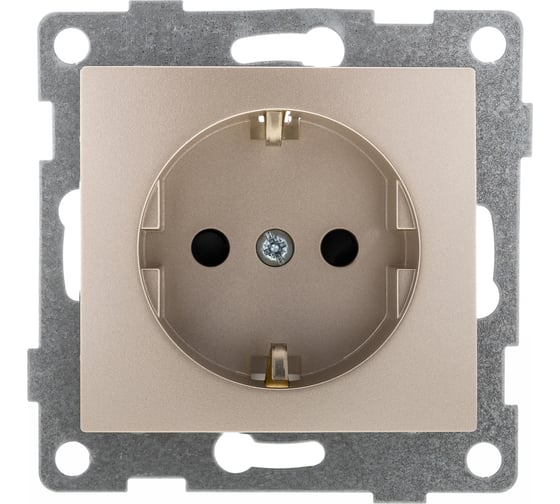Механизм розетки GUSI ELECTRIC Bravo 1-ой с/з с з/ш, скрытая установка, 16А, 250В, шампань С10Р4-027