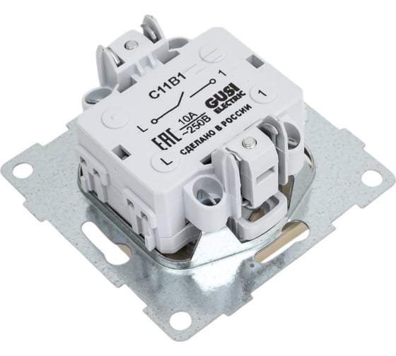 Механизм выключателя GUSI ELECTRIC Ugra 1кл., СУ , 10А, 250В, шампань С11В1-027